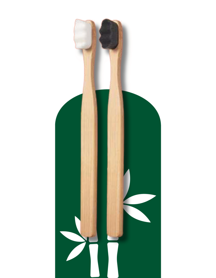 Naturest Bamboo Toothbrush Combo (Black & White Bristles) – Eco-Friendly Twin Pack for Adults